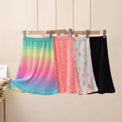 Girls' Half Length Skirt Summer New Style Girls' Versatile Short Skirt Mid To Large Children's Summer Dress Pleated Skirt