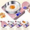 Kitchen Electronic Scale Metallic White LCD Display Waterproof Stainless Steel Cooking Scale for