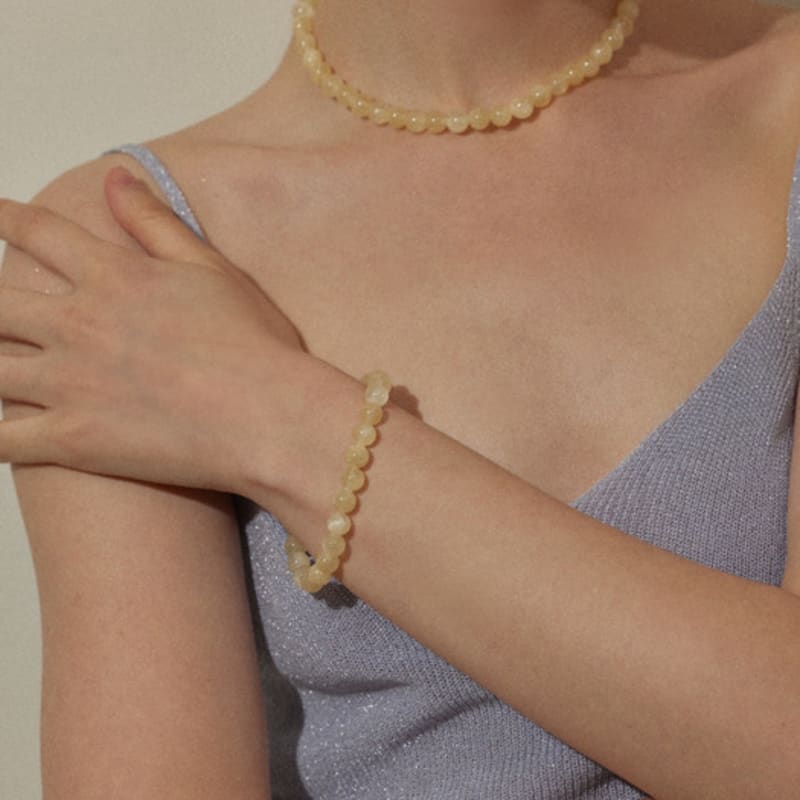 Lieblingsnomen Butter Edelstein Armband