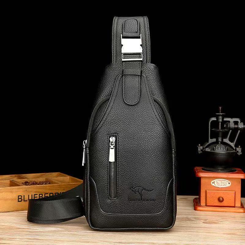 

Классическая мужская универсальная нейлоновая нагрудная и наплечная сумка - Легкая, маленькая квадратная сумка через плечо для ежедневных поездок чёрный