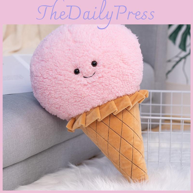 Plush Ice Cream Toys Cartoon Fill Doll Macaroon Xmas Gift Toys Ornament Stuffed