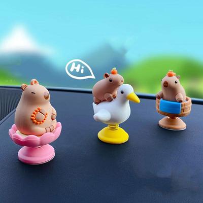 Capybara Auto Ornament Armaturenbrett Feder Wackelkopf Capybara Figur Kreative Desktop Dekorationen Capybara Dekoration Geschenk Niedlich