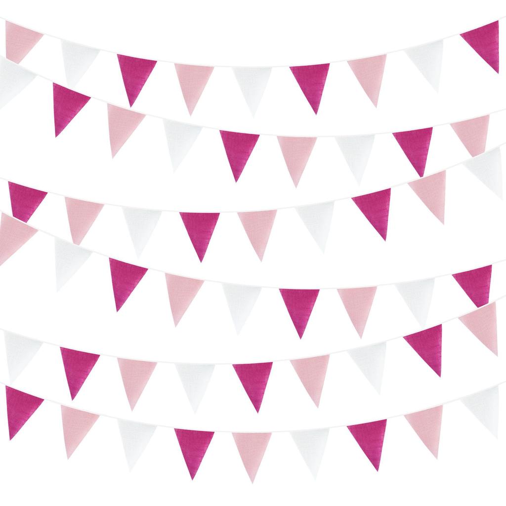 Bandierine Triangolari in Lino Giallo Degradé da 5 Metri (18 pezzi) per Decorazioni di Matrimonio, Festa o Compleanno