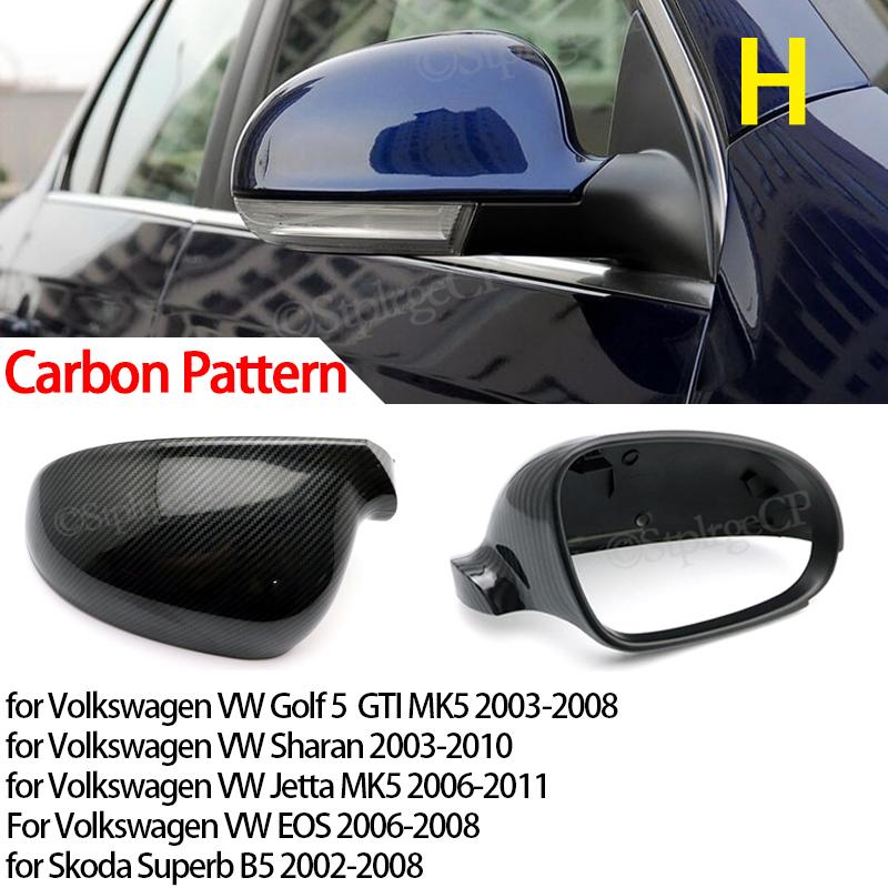 Carbon Look Side Wing Mirror Cover for VW Golf 7.5 MK7 7 GTD R GTI 6 Passat B7 CC Scirocco Polo 6R 6C MK6 Cap for Jetta 6 MKVI