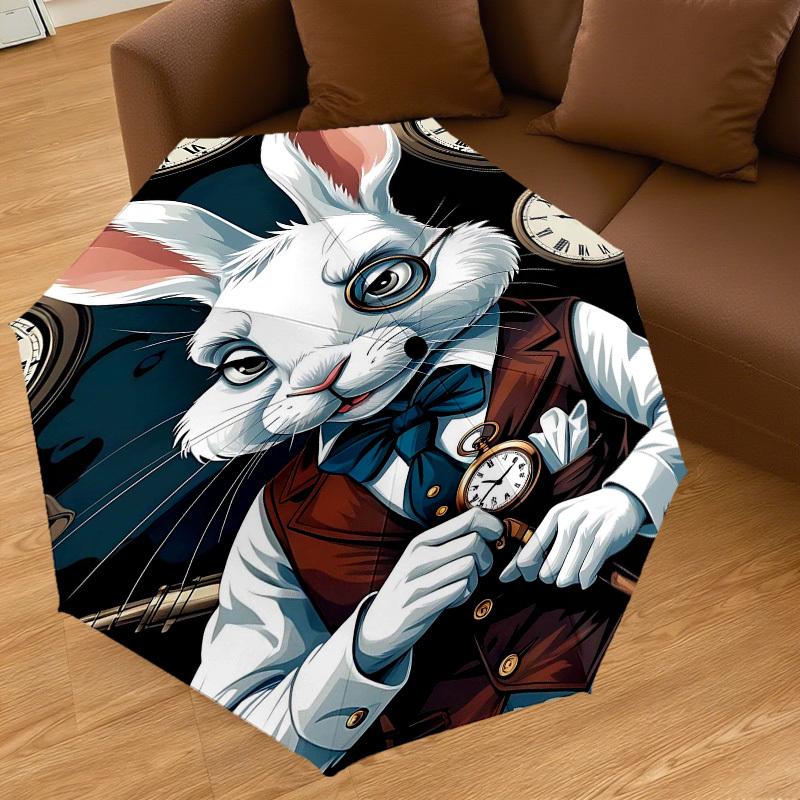 1PC rabbit clock Umbrella-8-Rib Reinforced, Automatic Open, Lightweight & Durable, Fashion Accessory for Outdoor-L0380