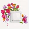 Flower Switch Stickers Green Plant Home Decoration Self-Adhesive Switch Wallpaper Living Room Bedroom Kitchen Background Decals