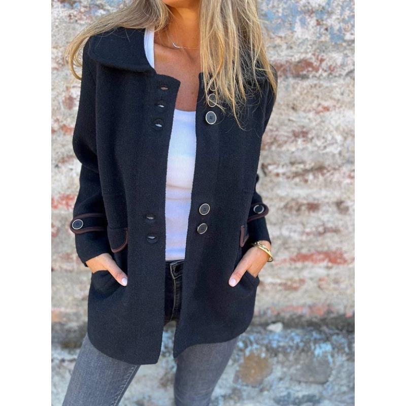 Women S Lapel Single Breasted Long Sleeve Coat For Autumn Winter
