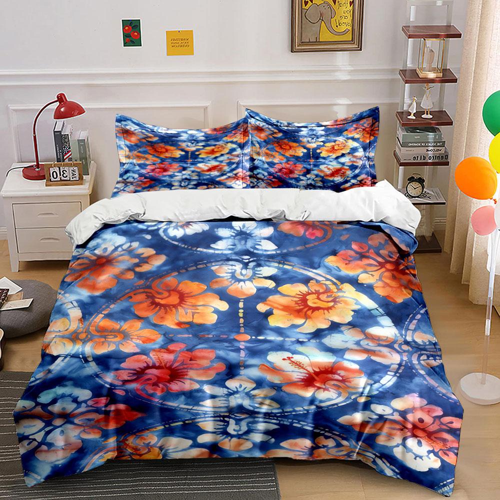 Colorful Floral Hibiscus Pattern. Bedding Sets Duvet Cover Sets Duvet Covers Pillowcases(1 * Duvet Cover 2 * Pillowcases Without Duvet Insert)