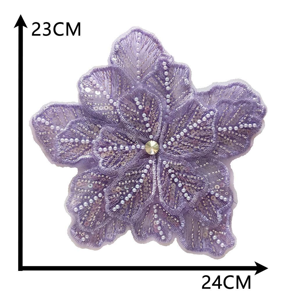 

Three Layers Sew On Patch Dress Decoration Dress Decoration Applique Flower Patches for Dress фиолетовый