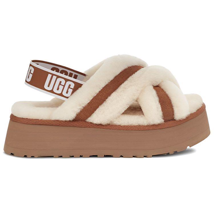 UGG Mules Termiche Comode DISCO Foderate in Pile Pantofole alla Moda da Donna Castagna 1121550-CHE