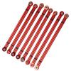 8PCS Metal Pull Rod Kit Upgrade Modified Parts for Aixal SCX10 1 10 Simulation Crawler CarRed