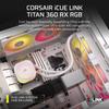 Corsair Cooler lichid pentru procesor ICUE LINK TITAN 360 RX RGB Echipat cu ventilator RX120 RGB Compatibil cu sistem LGA iCUE LINK Hub inclus Alb – – Intel®