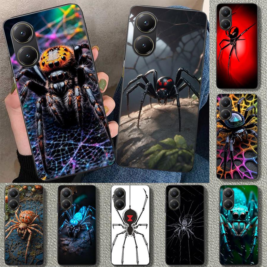 Black Widow Spider Insect Phone Case Cover for Xiaomi Poco X6 X5 X7 Pro F7 Ultra Redmi 15C 15 13C 13 12C 12 10C 10 10A 9C 9A 9T