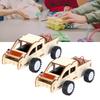 2 Set Wood Voice Controlled Vehicle DIY Toy Car Kit Scientific Experimental Tool for Children