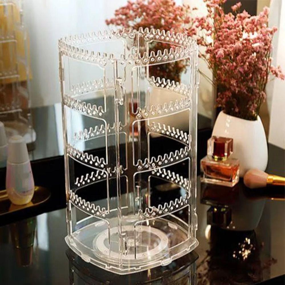 360 Degree Jewelry Display Rack Rotating Jewelry Storage Box Necklaces Rings Holder Selling Show