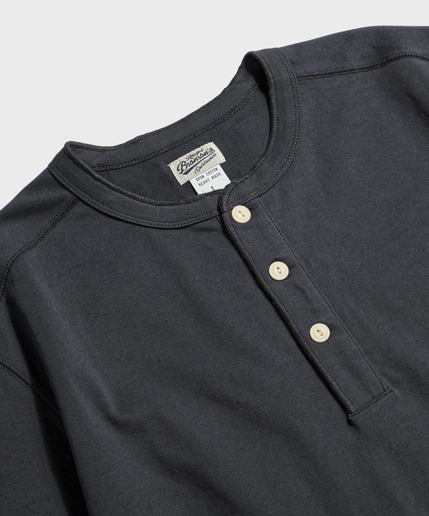 Beulonseun 10.6 Oz Cotton Short Sleeve Henley Tee Dark Gray