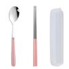 Portable Candy Color Stainless Steel Cutlery Set: Fork, Chopsticks, Spoon, Knife - Student/Outdoor Use.