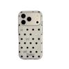 Simple Black and White Polka Dot Bow Phone Case for iPhone 17 Pro Max/16, Double Layer Design for Models 15/14.