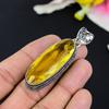 Citrine Gemstone Handmade 925 Sterling Silver Jewelry Pendant 2.13" KG-126