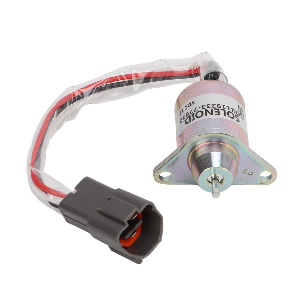 Elettrovalvola di arresto carburante Metallo 3 Terminali 12V 119233‑77932 Sostituzione per John Deere