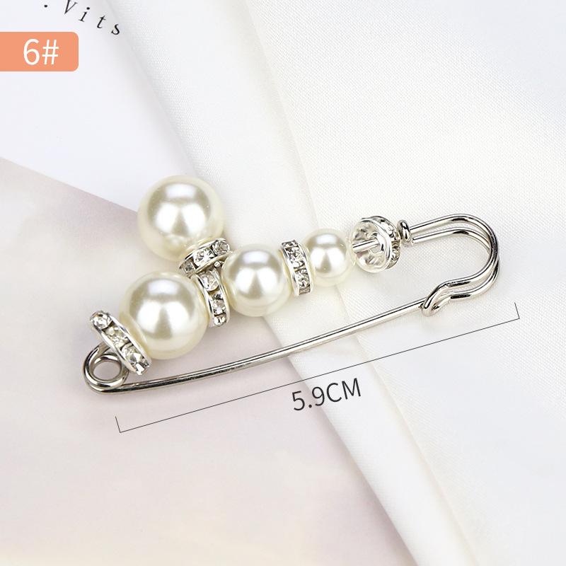 Pearl Anti-Exposure Brooch: Women's Waist-Cinching Pin & Clothing Decoration