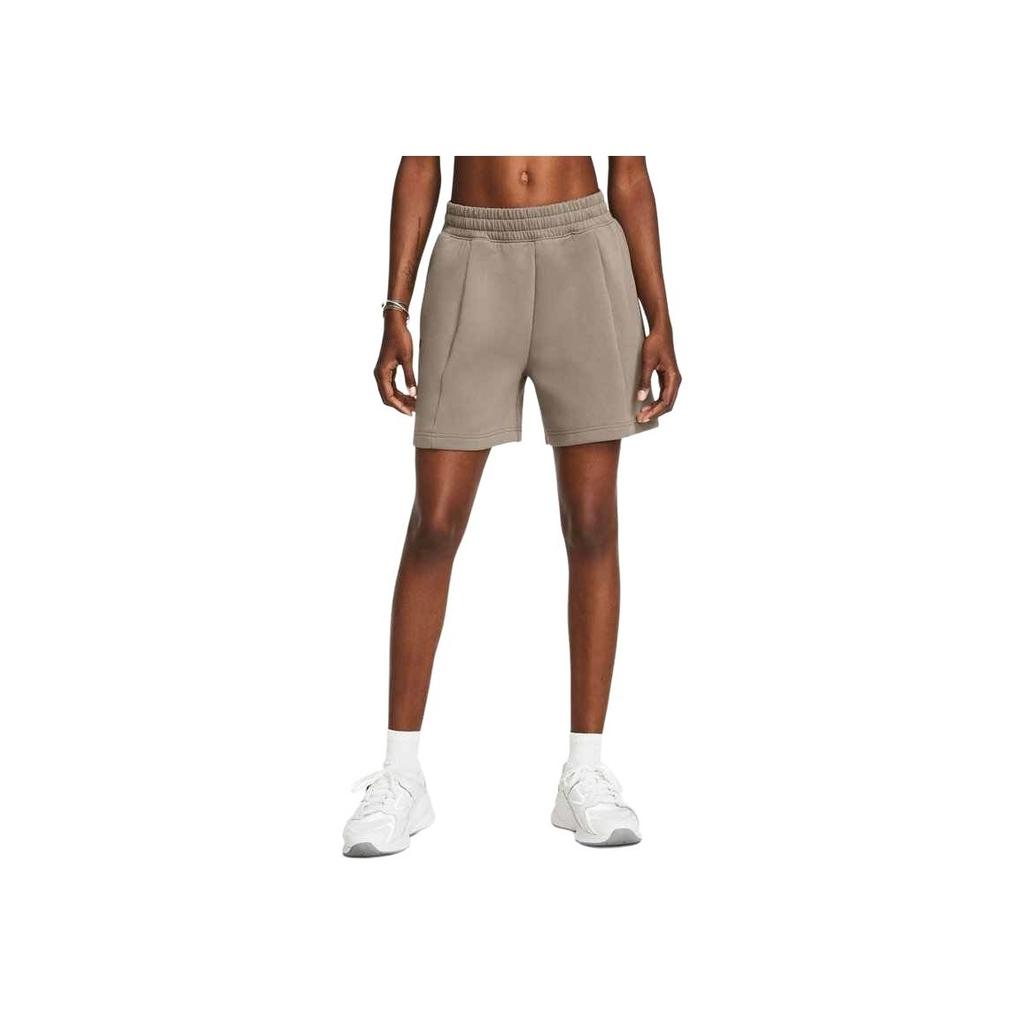 Under Armour Unstoppable Solid Fleece Pleated Training Shorts Women Shorts Brown 1382764-200