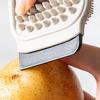 Yousheng Fruit Brush Multi Functional Double-Sided Silicone Kitchen Cleaning Brush with Hanging Loop Scrubber Integrated Scraper