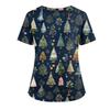 Women's Fashion V-Neck Short Sleeve Overalls With Pockets  Print Tops  Clothes