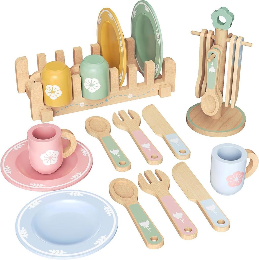 Wooden Cookie Play Food Set for Kids Kitchen Accessories Food Toys Pretend Play Slice and Bake Gift Toddler Learning Toys