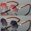 2 Pairs Per Set Round Sunglasses Fashion Vintage Double Bridge Gradient Multicolor Shades Women Luxury Design Casual Sun Glasses