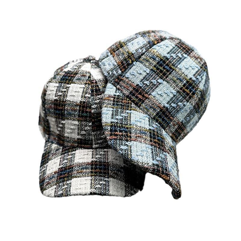 Spring And Summer Plaid British Retro Thousand Bird Grid Classic Baseball Cap Men And Women Retro Sunshade Personality Fashion Versatile