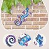 Metal Gecko Wall Art 2D Hanging Artwork,Art Decoration Ornament for Porch Cafe Patio Home