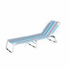 Folding Lounger - Stripes Orange & Blue - Beach & Pool 187X58X24 Cm 10466