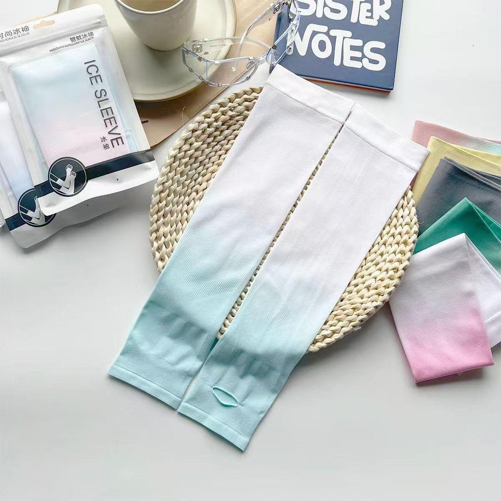 Gradient Color UV Protection Ice Silk Sleeves - Unisex Sun Protection Arm Guards