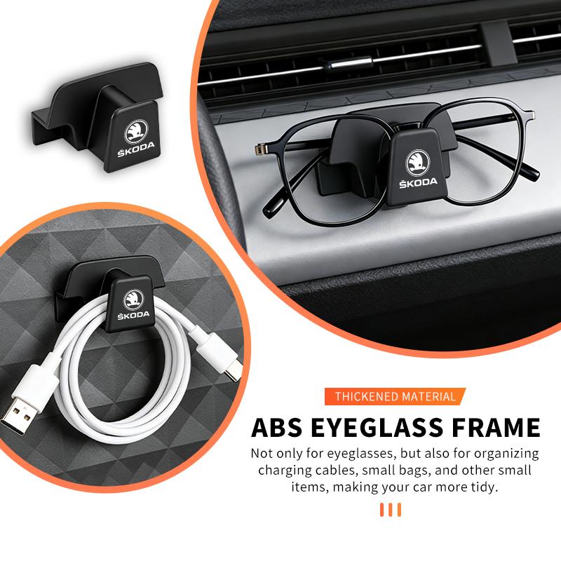 For Skoda Multifunctional Clip Card Holder Car Sun Visor Glasses Clip Accessorie octavia a5 a4 mk1 2 fabia superb rapid mk3 yeti fxdj44