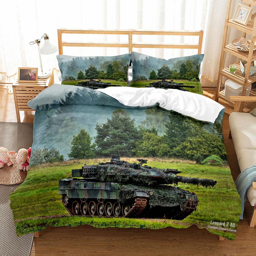 Military Tanks Duvet Cover Set King Queen Double Full Twin Single Size Boys Bed Linen Set