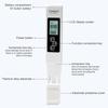 1 Pcs White Digital Water Quality Tester Tds Ec Meter Range 0 To 9990 Multifunctional Water Purity Temperature Temp Ppm Tester