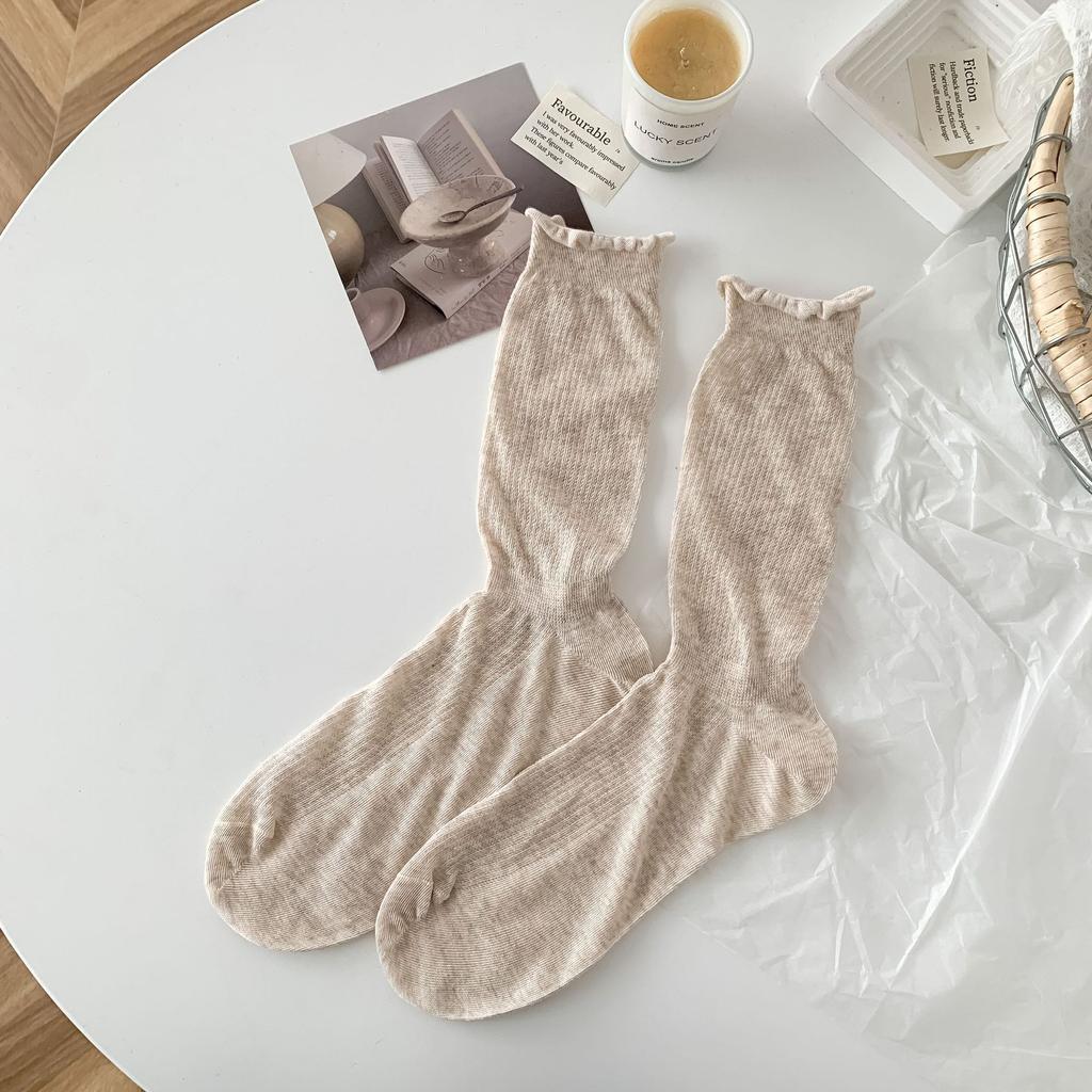 White Socks Socks Summer Thin Breathable Cutout Mesh Ballet Style Long Socks Stacked With Socks