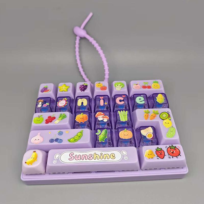 Purple Fidget Keyboard Toy Cute Animal Shape Stress Reduction Gadget for Home Office Daily Use