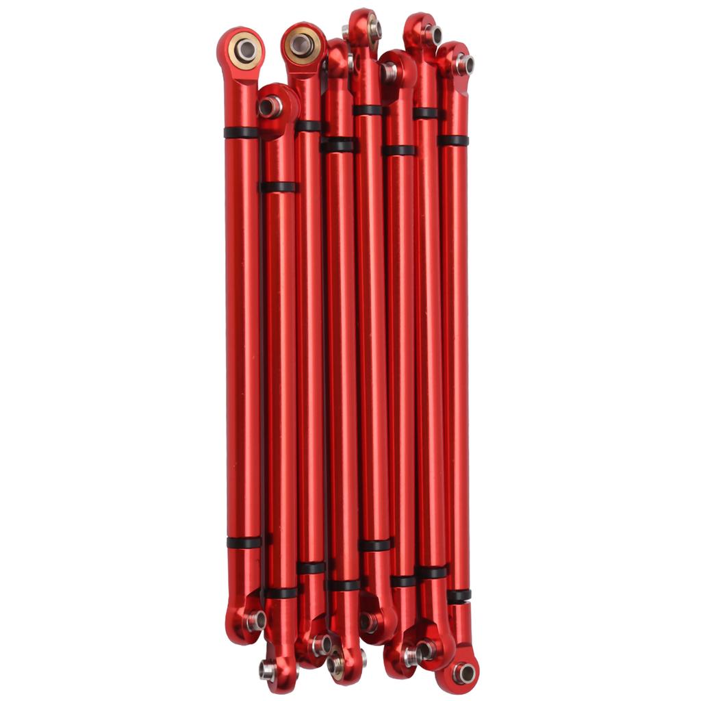 8PCS Metal Pull Rod Kit Upgrade Modified Parts for Aixal SCX10 1 10 Simulation Crawler CarRed