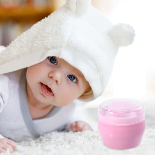 FRCOLOR Baby Powder Puffs, Set of 2, Powder Case Container, Talcum Powder, Empty, Pink, Baby Powder, Plush Puff, Kids Powder Puff, For Babies and Chil