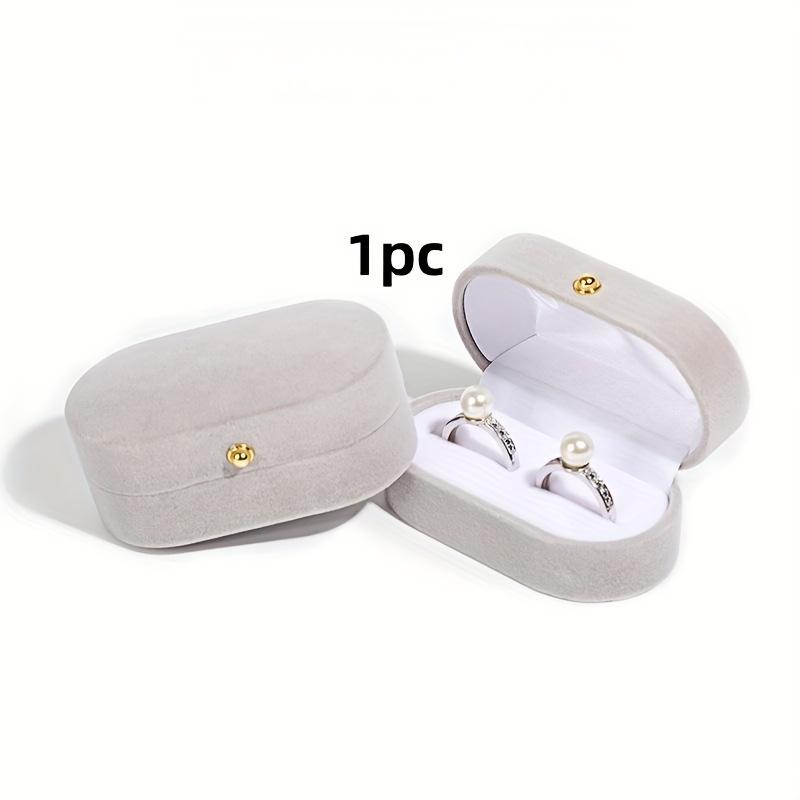 1pc Velvet Ring Earring Box Valentine's Day Gift Jewelry Storage Display Packaging Box Elegant Jewelry Display & Packaging Supplies