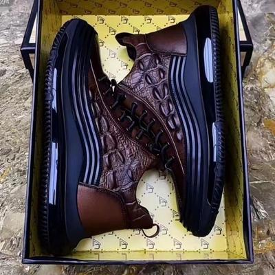 Heren leren zakelijke heren casual schoenen, dikke zolen dad shoes, veter comfortabele casual trendy schoenen