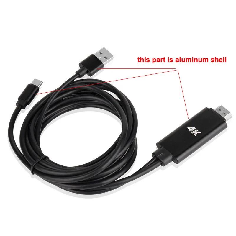 Universal Smart Phone USB 3.1 Type C to HDMI HD 1080P HDTV Video Adapter Cable for HUAWEI Android Phone to HDMI Connector Cable