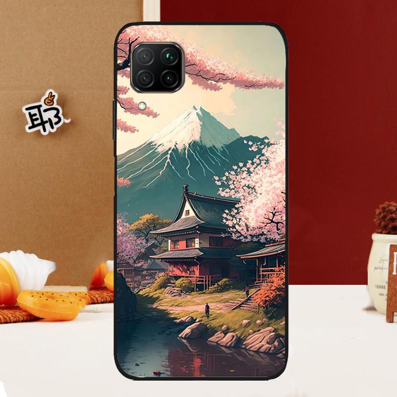 Japanese Art Temple Sakura For Huawei Nova Y70 Y91 Y90 Y60 Y61 Y72 Y73 3i 7i 8i 11i 12i 9 10 SE P20 P30 P40 Lite Case