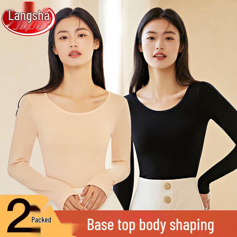 

Langsha Женский тонкий термобазовый слой с круглым вырезом, 2 шт. One Size (90-130 jin)
