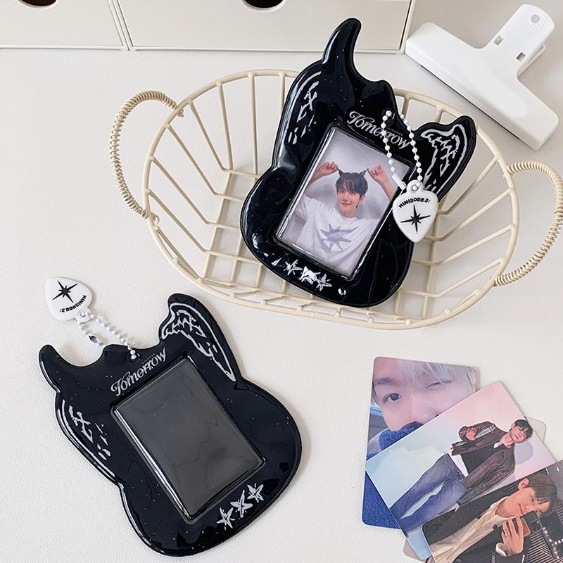 Cartoon Photocard Case Card Holder Bag Keychain Guitar Photocard Bag Cute Idol Photos Protective Cover Idol Photo Card Holder