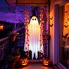 Hängendes Gespenst mit Lichtern Schaukel Halloween-Dekoration Ahornblatt, Leuchtendes Ornament Gartenatmosphäre Höhenverstellbare Schaukel, Timer, Fernbedienung für Vorne