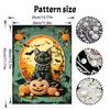 Halloween Black Cat and Pumpkin Pearl Painting Art Full Pearl Handmade Diy Home Decorations