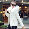 Women Winter Warm Coat Fake Fur Collar Parka Down Solid Color Full Sleeve Long Thickening Warm Coat
